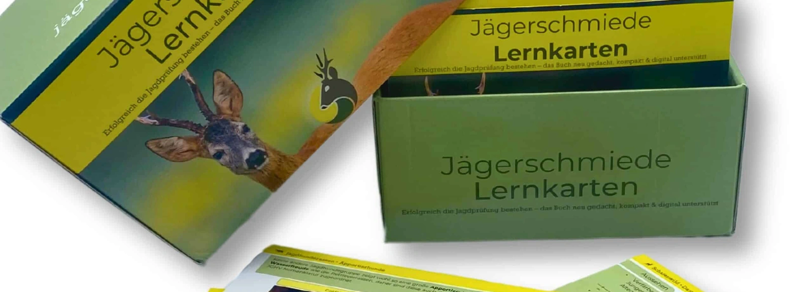 Lernkarten der Jägerschmiede in ihrer Schachtel