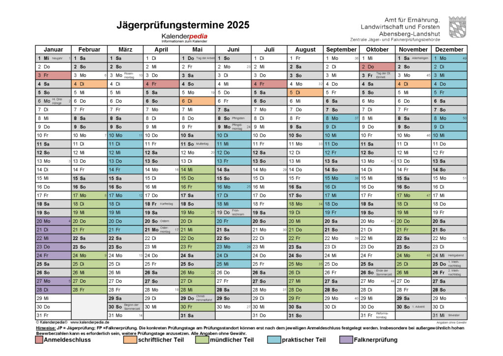 Jaegerpruefung Termine_Kalender 2025