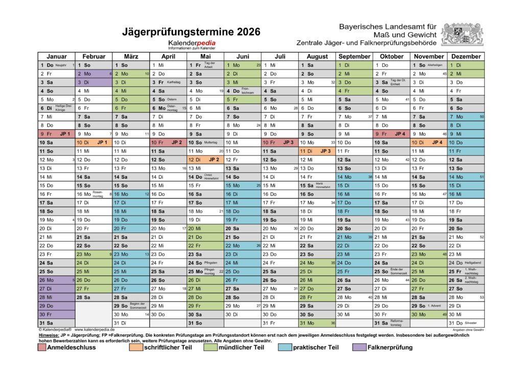 Jägerprüfungstermine 2026